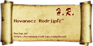 Hovanecz Rodrigó névjegykártya